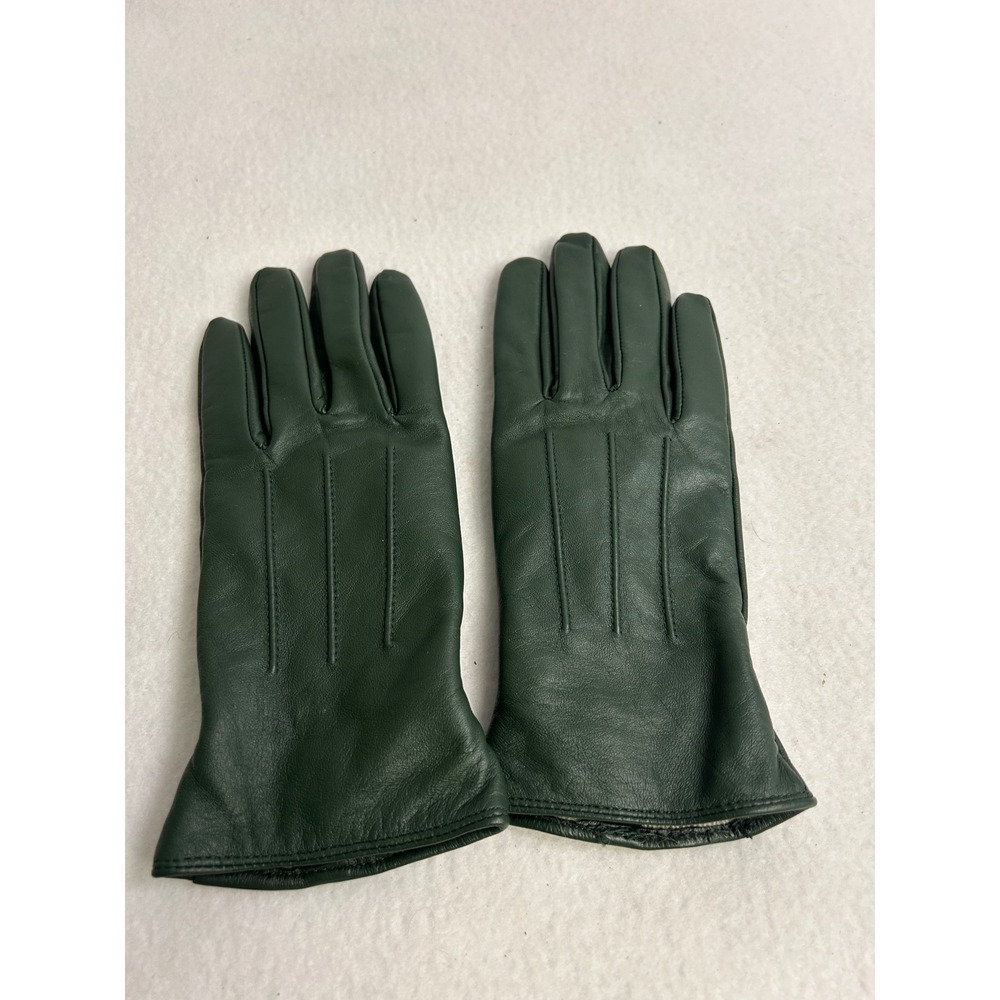Classic Elegant Harssdanzar Womens M Dark Green Leather Dress Gloves